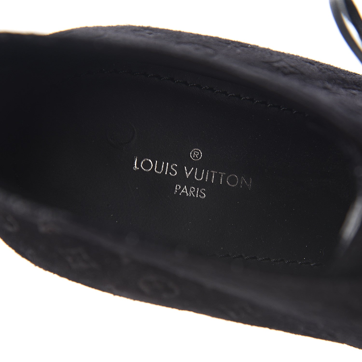 Louis Vuitton Suede Embossed Monogram Frosty Wedge Low Boots 38 Black 7 of 9