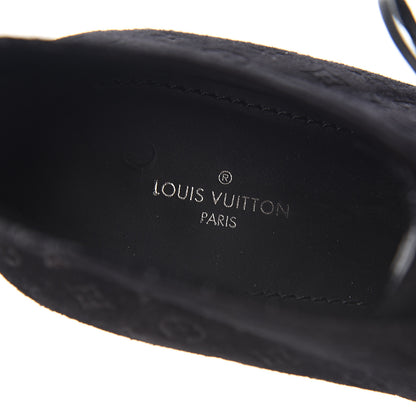 Louis Vuitton Suede Embossed Monogram Frosty Wedge Low Boots 38 Black 7 of 9