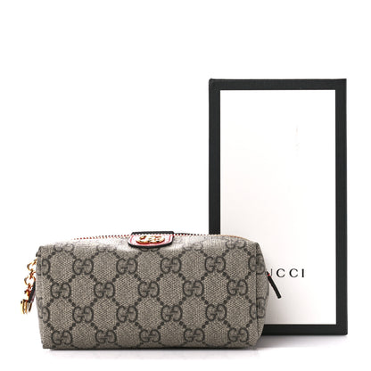 Gucci Soft GG Supreme Monogram Calfskin Small Ophidia Cosmetic Case Beige Ebony Hibiscus Red 11 of 11