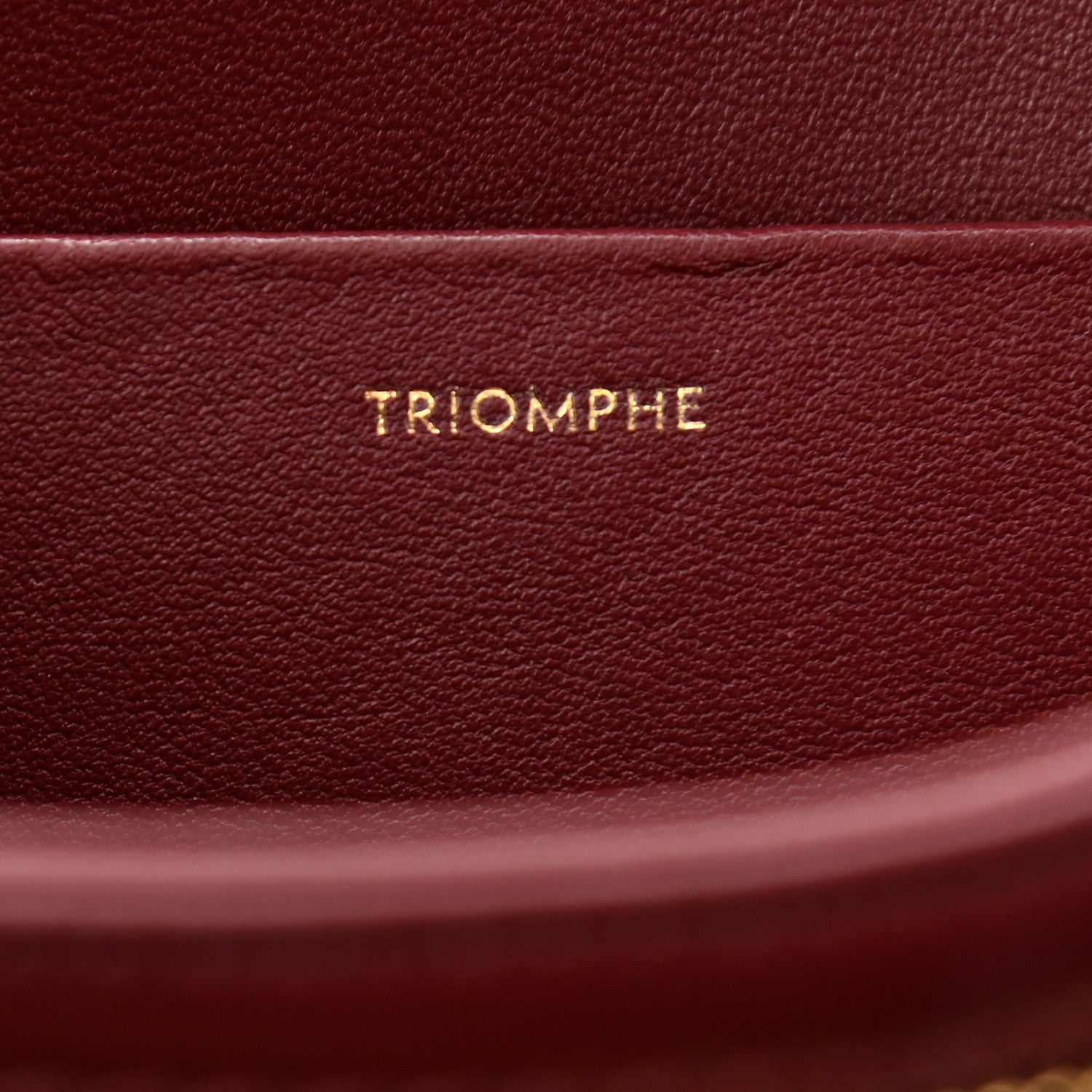 Celine Shiny Calfskin Medium Triomphe Light Burgundy 7 of 12