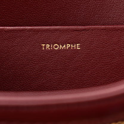 Celine Shiny Calfskin Medium Triomphe Light Burgundy 7 of 12