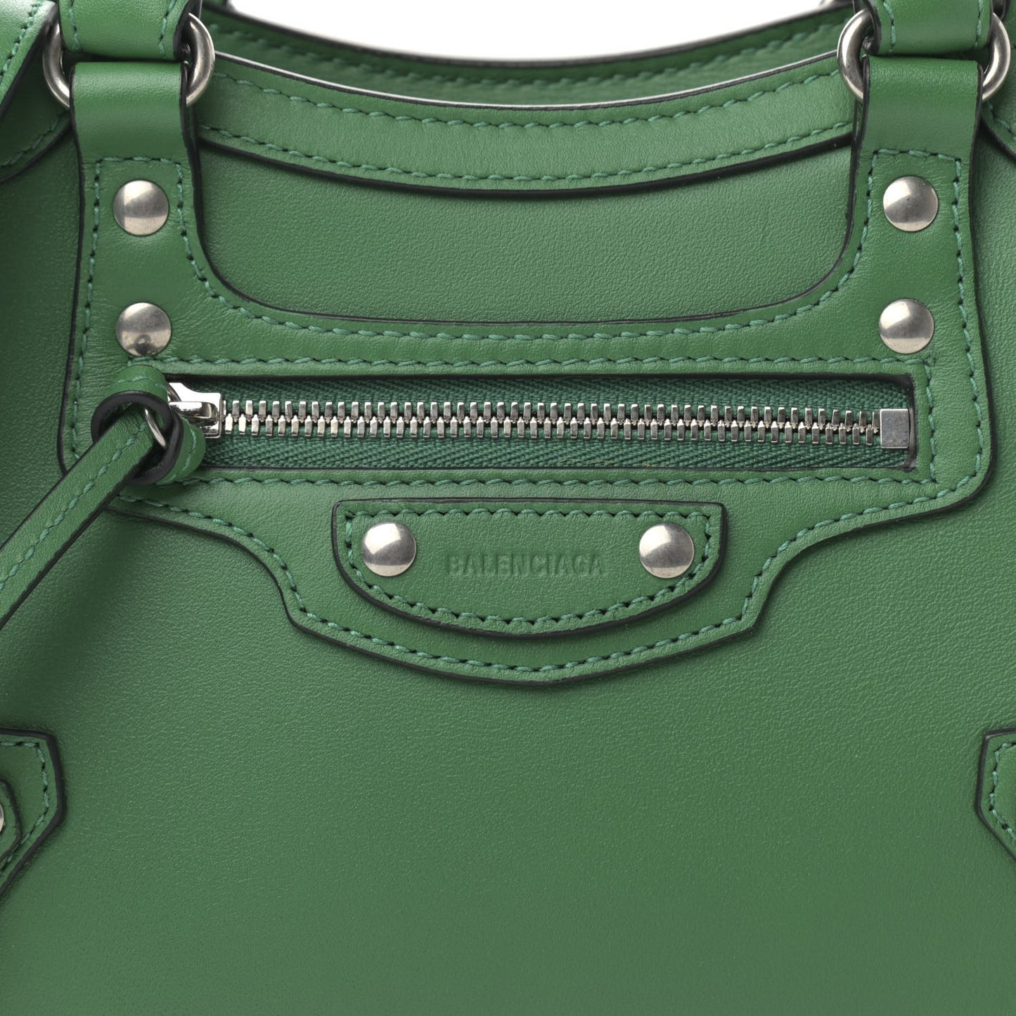 Smooth Calfskin Neo Classic Silver Hardware Mini City Grass Green