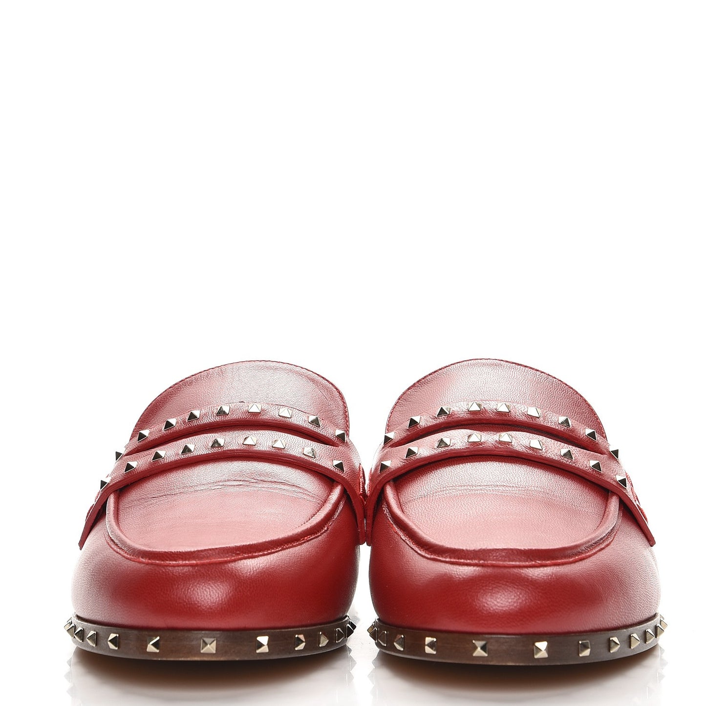 Lambskin Soul Rockstud Flat Mules 39 Red