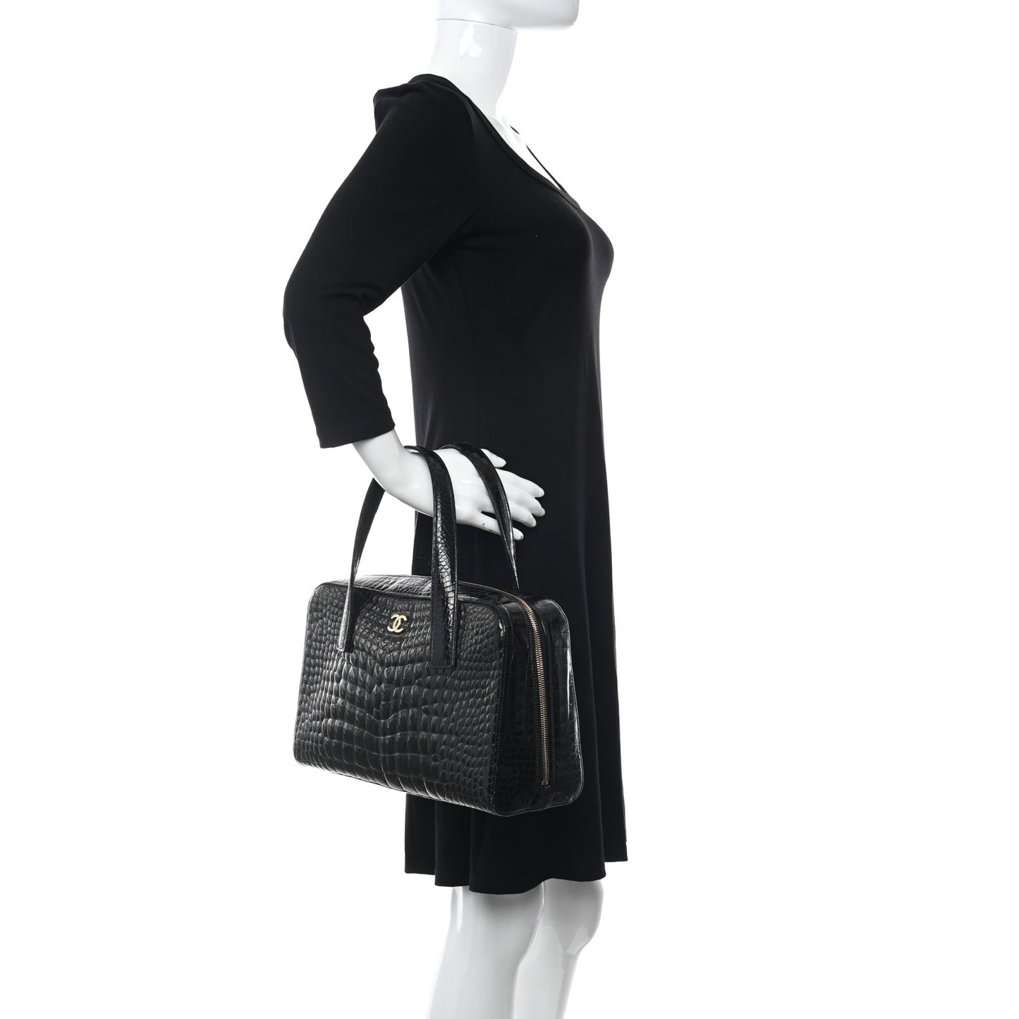 Alligator Bowler Bag Black