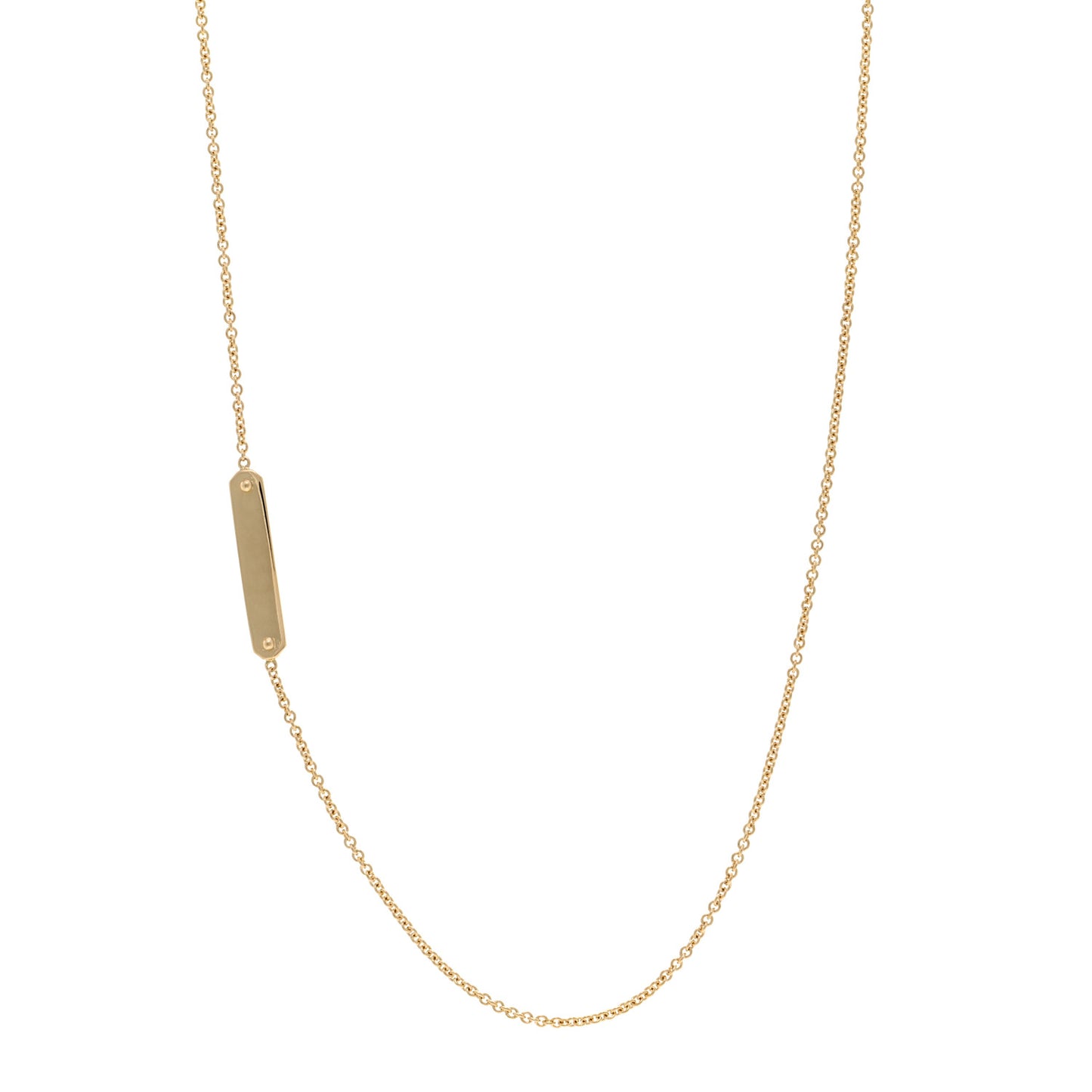 18K Yellow Gold Tag Chain Necklace