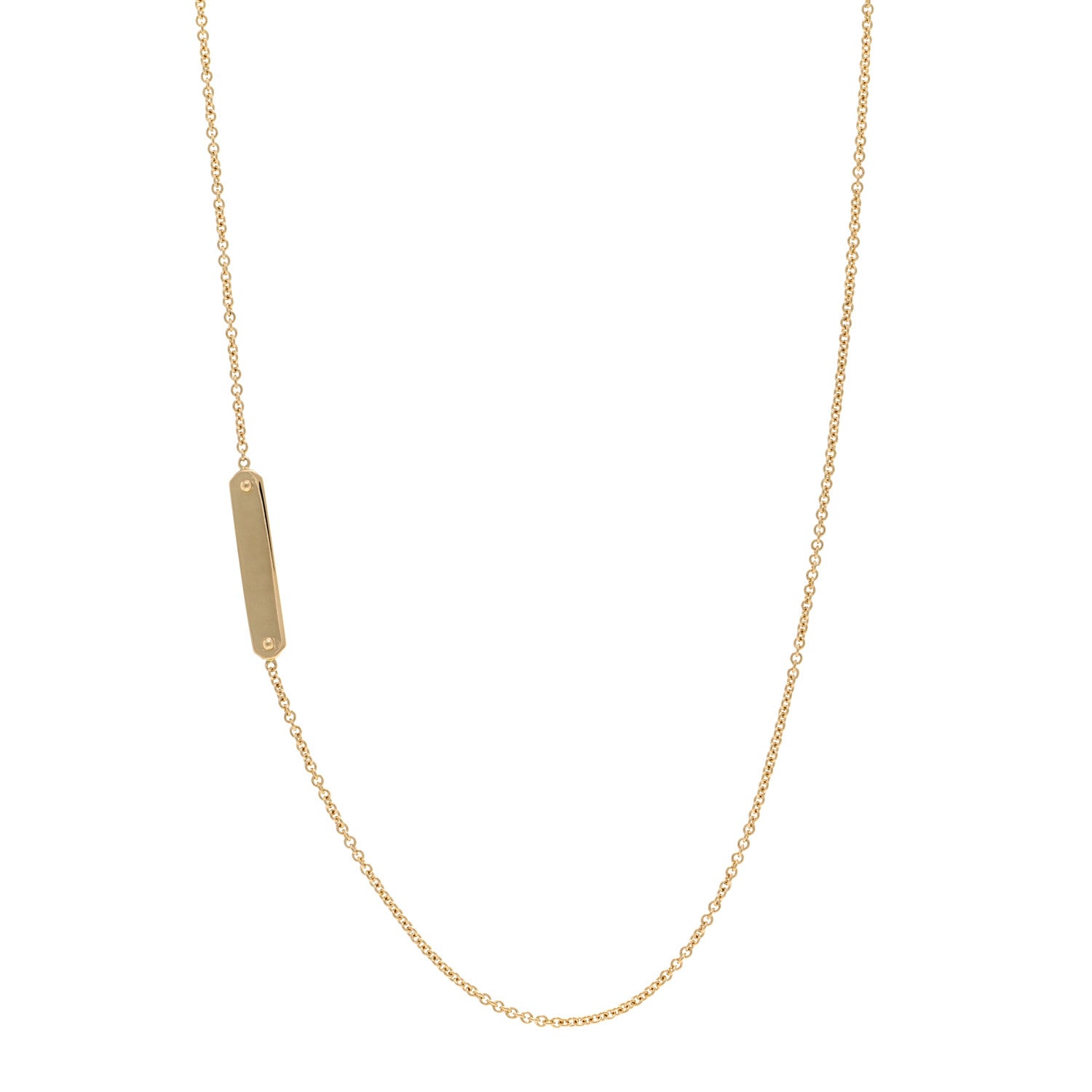 Tiffany 18K Yellow Gold Tag Chain Necklace 1 of 5