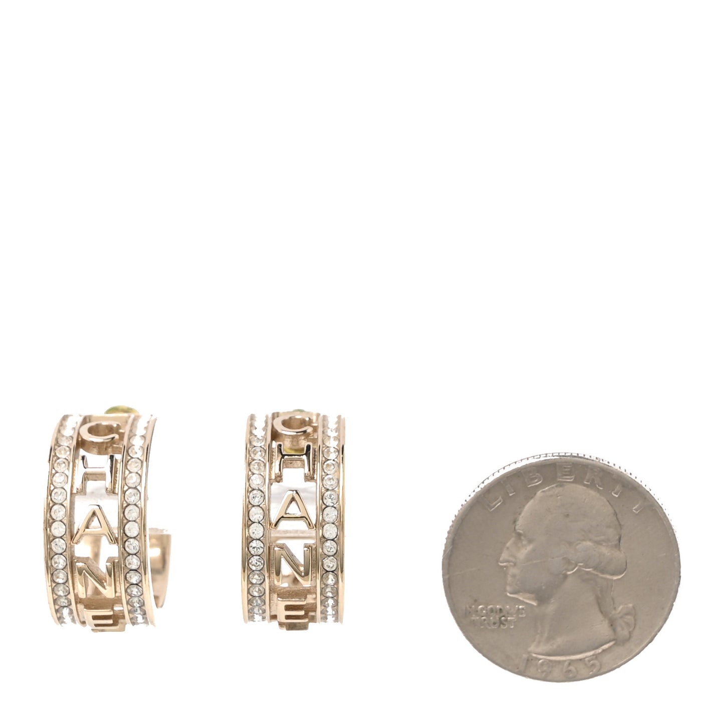 Metal Crystal Bow-tiful CC Hoop Earrings Gold