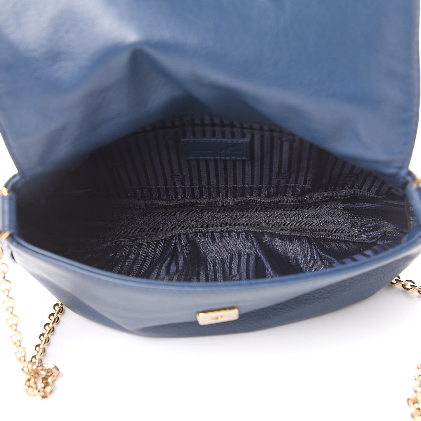 Vitello Flamingo Fendista Pouchette Crossbody Blue