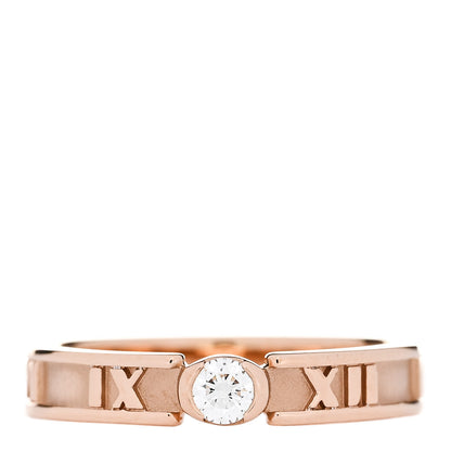 Tiffany 18K Rose Gold Diamond Narrow Atlas Closed Ring 52 6 1 of 5