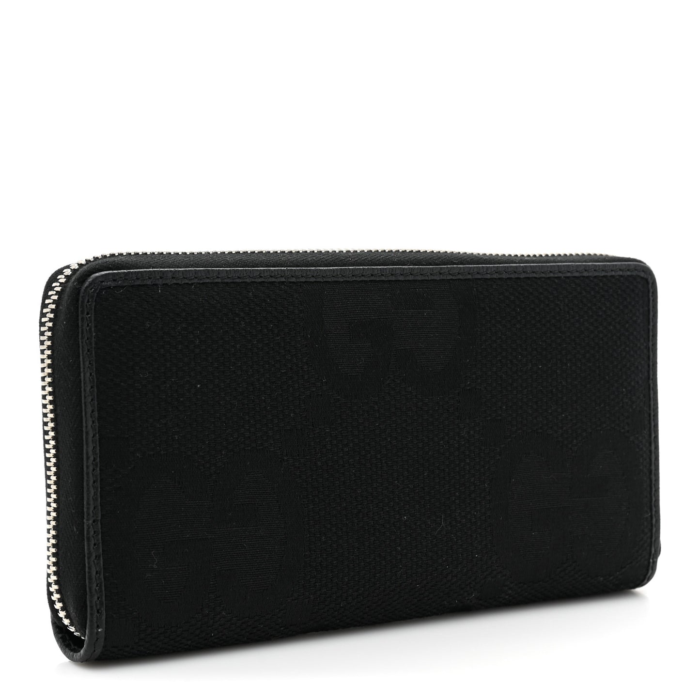 Canvas Monogram Jumbo GG Textured Dollar Calfskin Continental Wallet Black