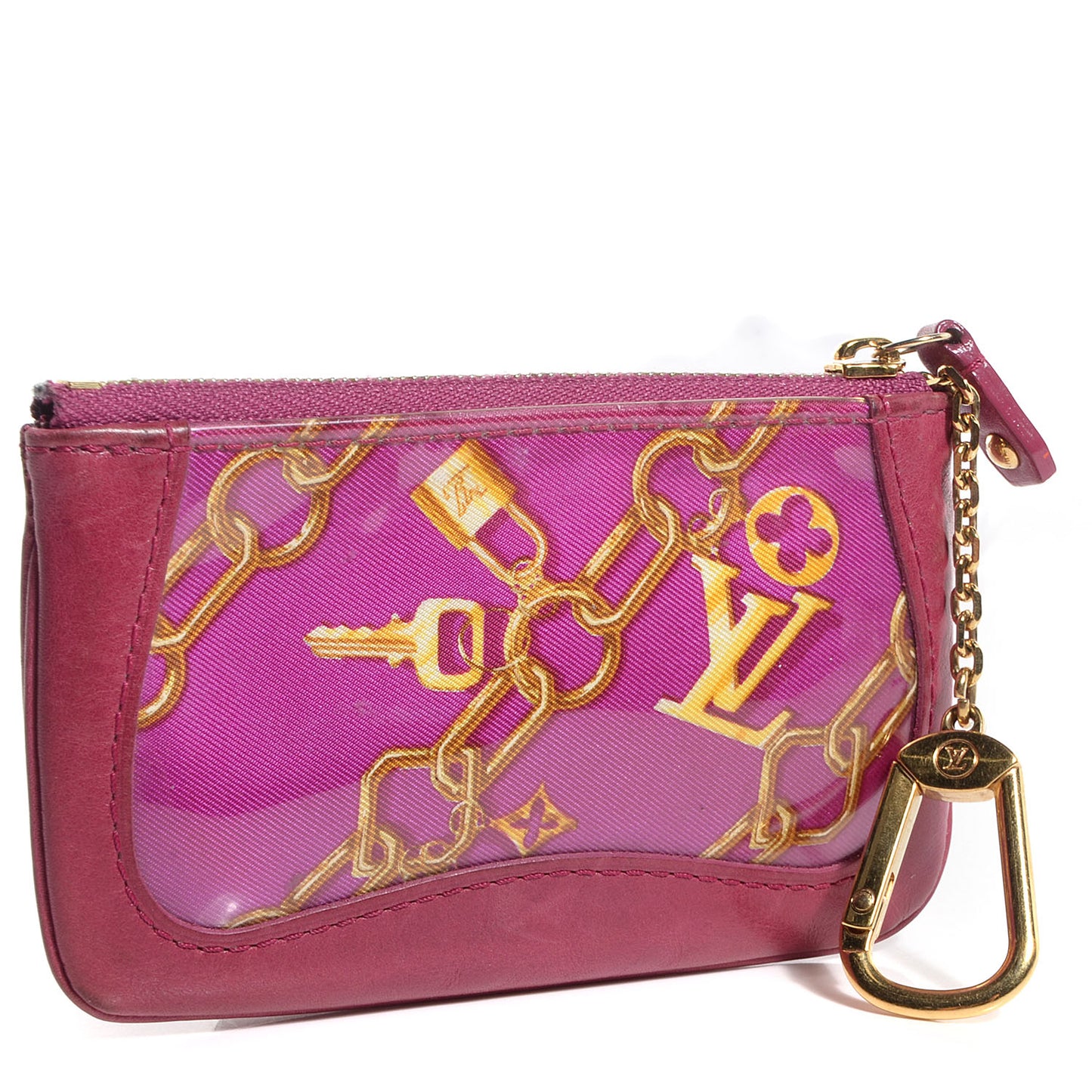 Monogram Charms Key Pouch Fuchsia