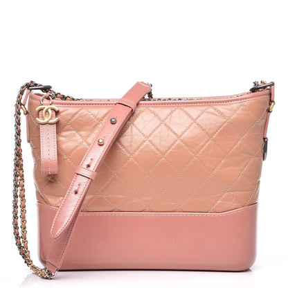 Chanel Aged Calfskin Quilted Medium Gabrielle Hobo Pink 1 of 8