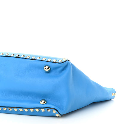 Valentino Garavani Vitello Medium Rockstud Tote Blue Fluo 9 of 9