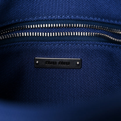 Miu Miu Hemp Canvas Crossbody Blue 9 of 11