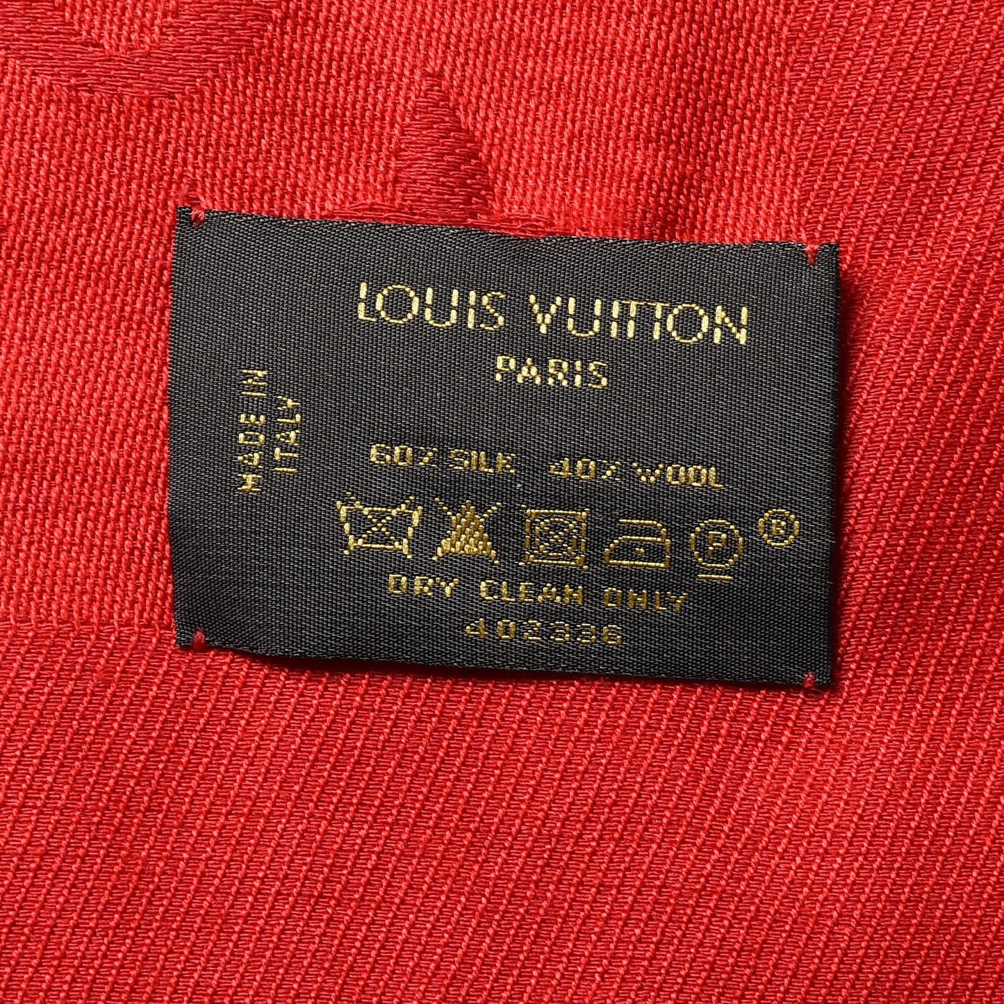 Silk Wool Monogram Shawl Pomme D'Amour