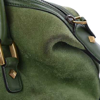 Gucci Suede Monogram Small Boston Green 10 of 19