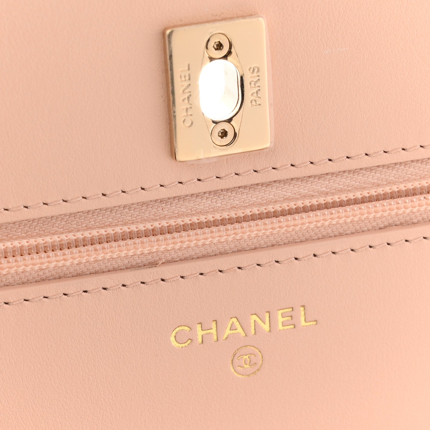 Chanel Caviar Quilted CC Turnlock Wallet On Chain WOC Beige 6 of 12