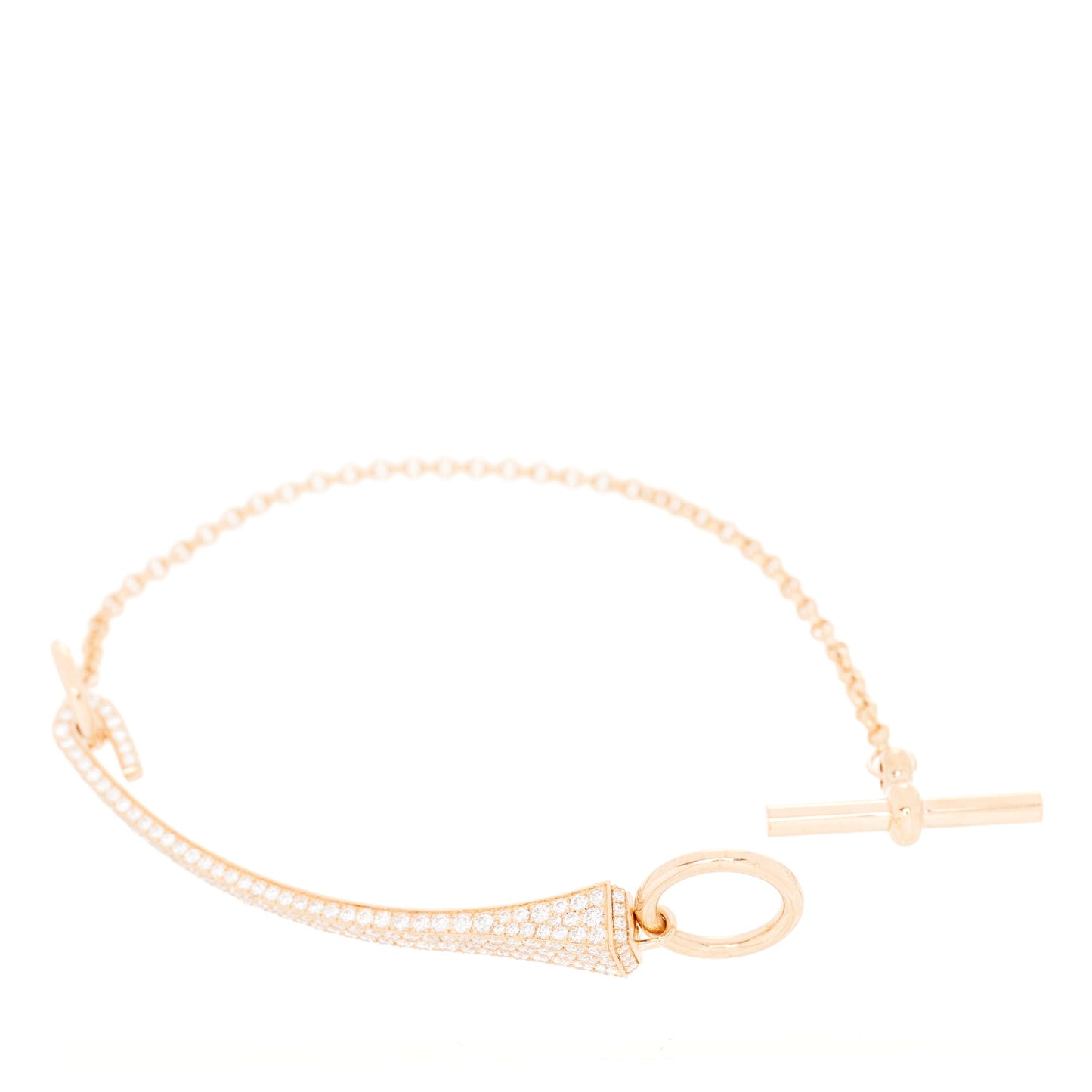 18K Rose Gold Diamond Clou de Forge Bracelet XS