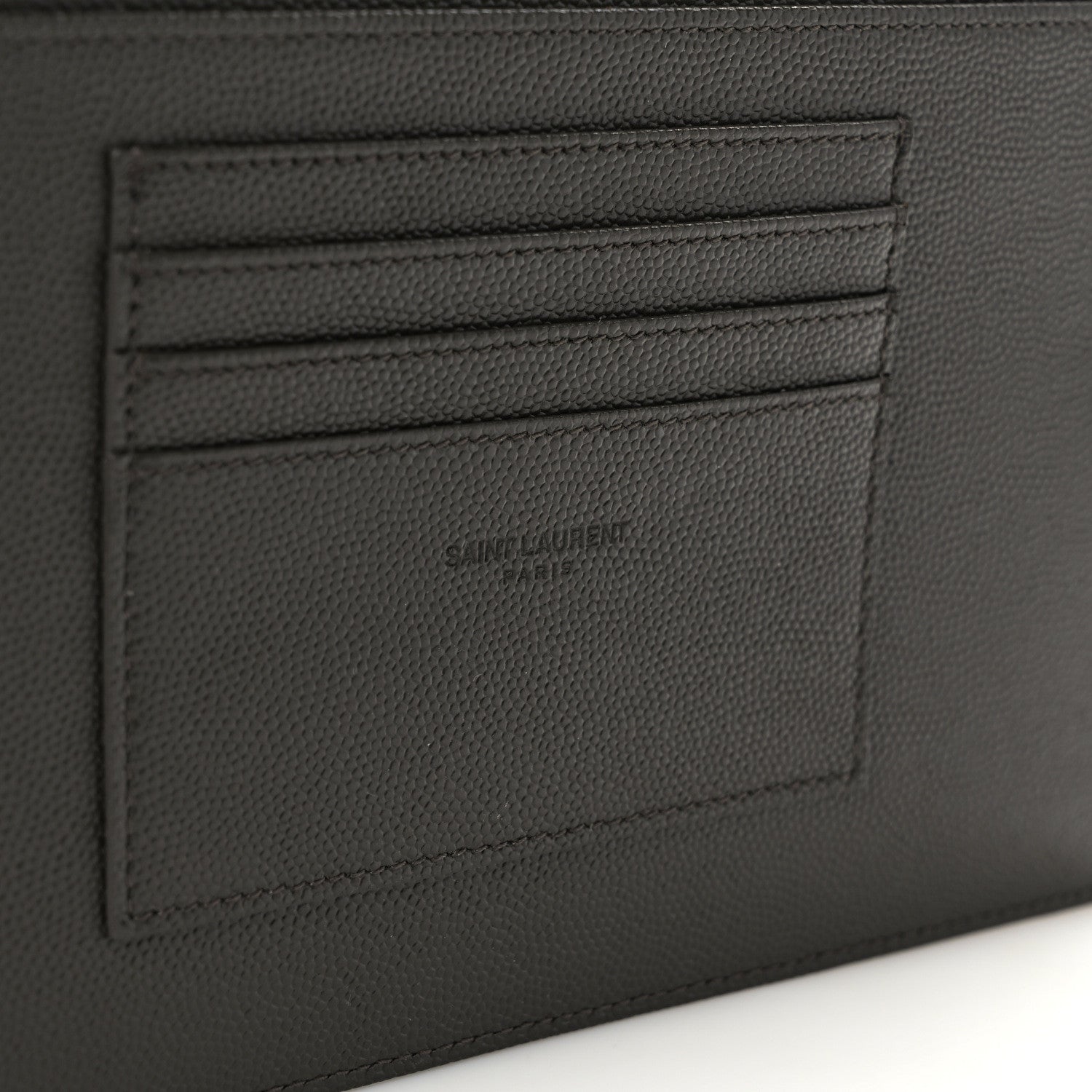 Saint Laurent Grain De Poudre Chevron Monogram Large Bill Pouch Pebble 8 of 8