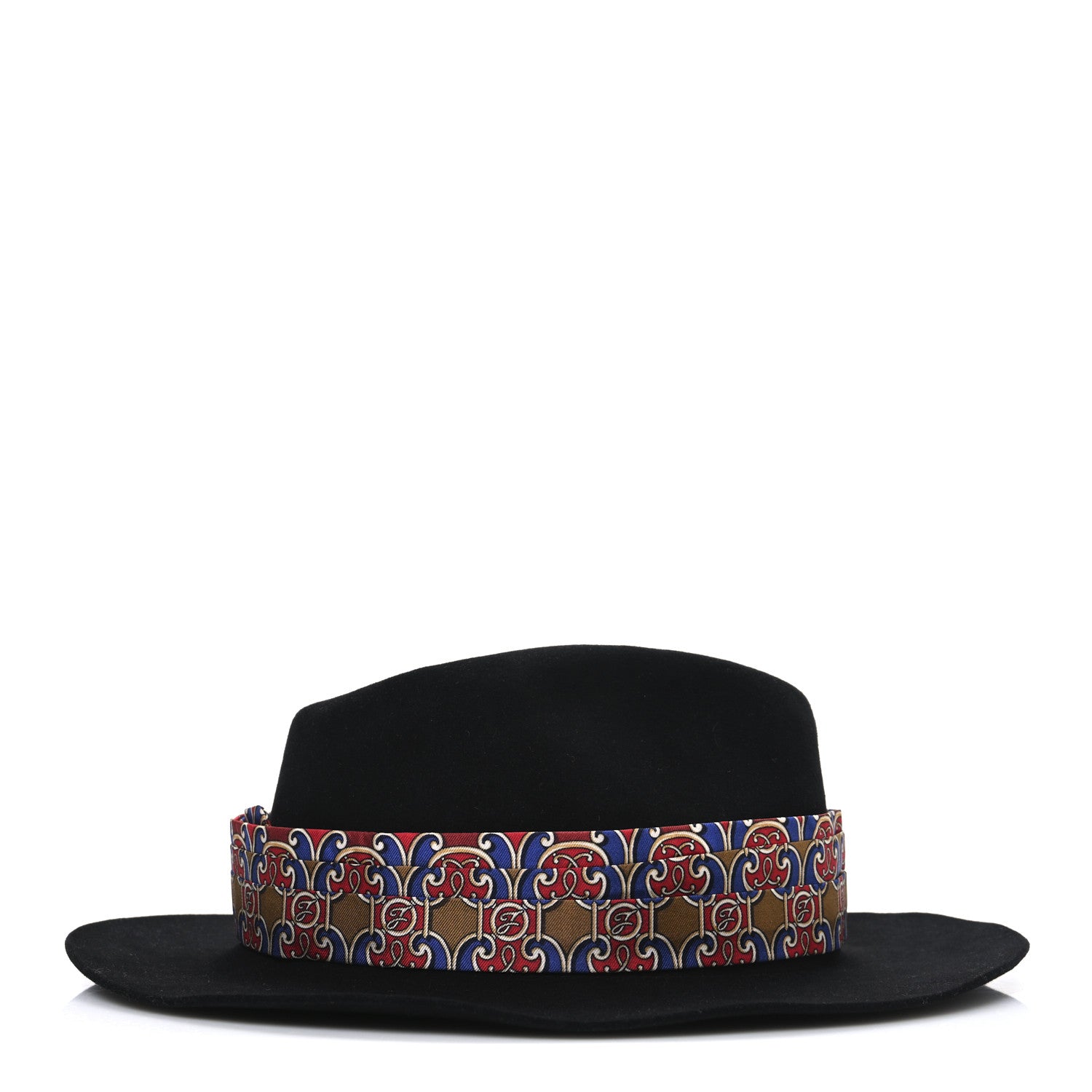 Fendi Rabbit Fur Scarf Fedora M Black 5 of 8