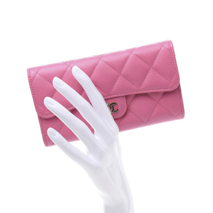 Chanel Caviar Quilted Medium Flap Wallet Pink 2 of 9