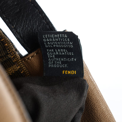 Fendi Goatskin Zucca Large Peekaboo Iconic Satchel Brown 10 of 10