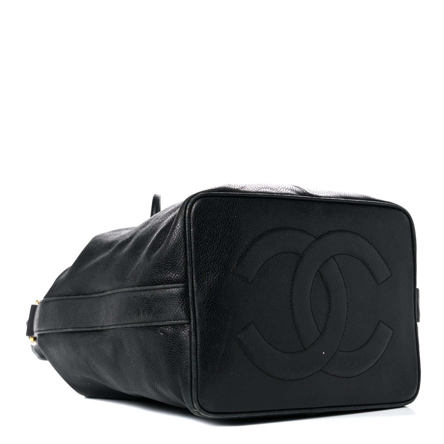 Caviar Drawstring Shoulder Bag Black