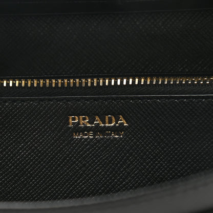 Prada Saffiano Metal Continental Flap Wallet Black 6 of 7