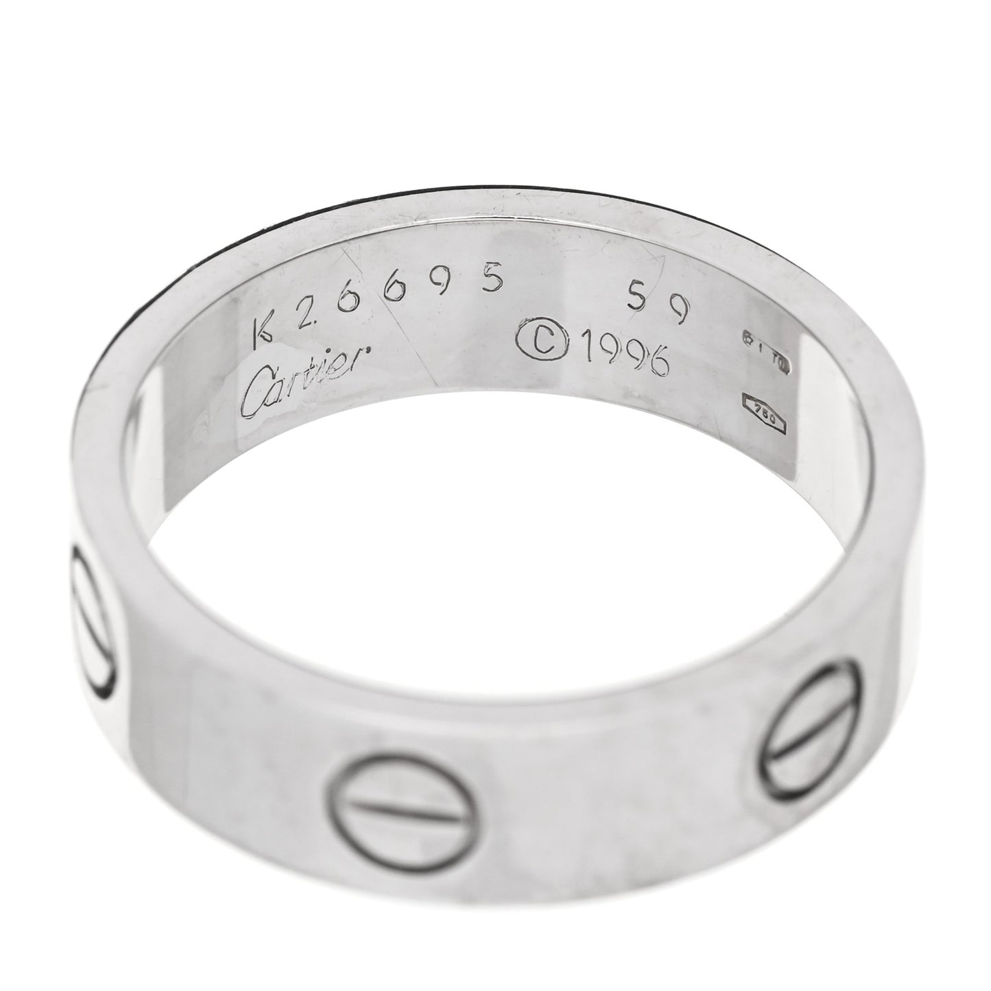 18K White Gold 5.5mm LOVE Ring 59 8.75