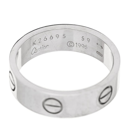 Cartier 18K White Gold 5.5mm LOVE Ring 59 8.75 4 of 4
