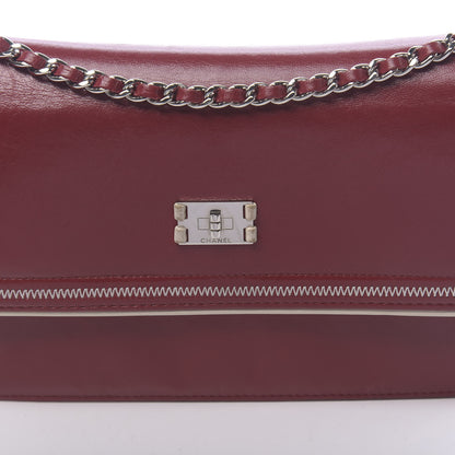 Chanel Lambskin Mademoiselle Wallet On Chain WOC Dark Red 16 of 16