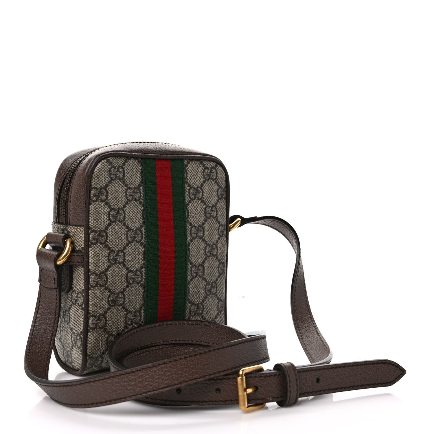 Gucci GG Supreme Monogram Web Mini Ophidia Messenger Brown 3 of 9