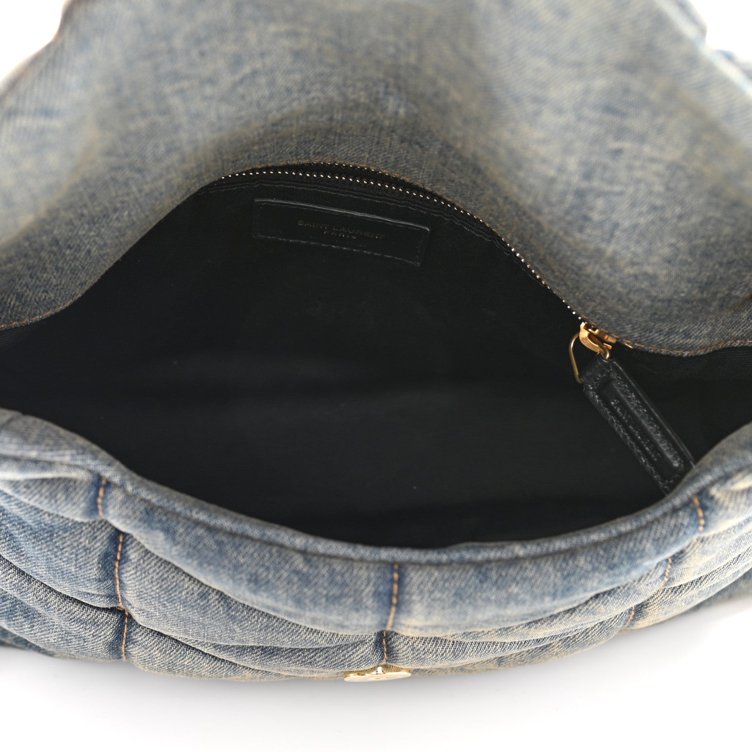 Saint Laurent Denim Quilted Small Loulou Puffer Monogram Chain Satchel Blue Cinnamon 6 of 11