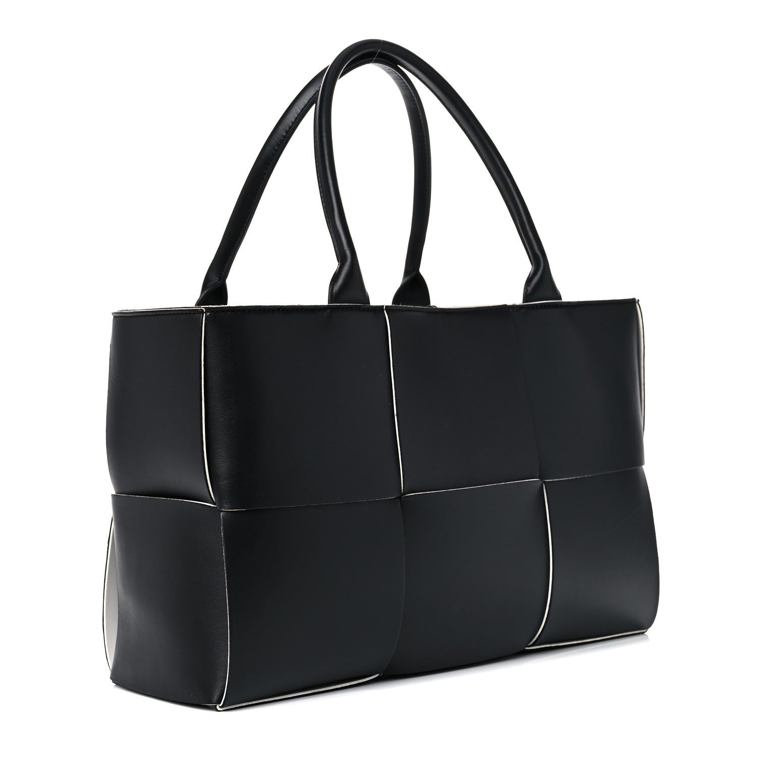 Bottega Veneta Nappa Maxi Intrecciato Medium Arco Tote Black White 4 of 14
