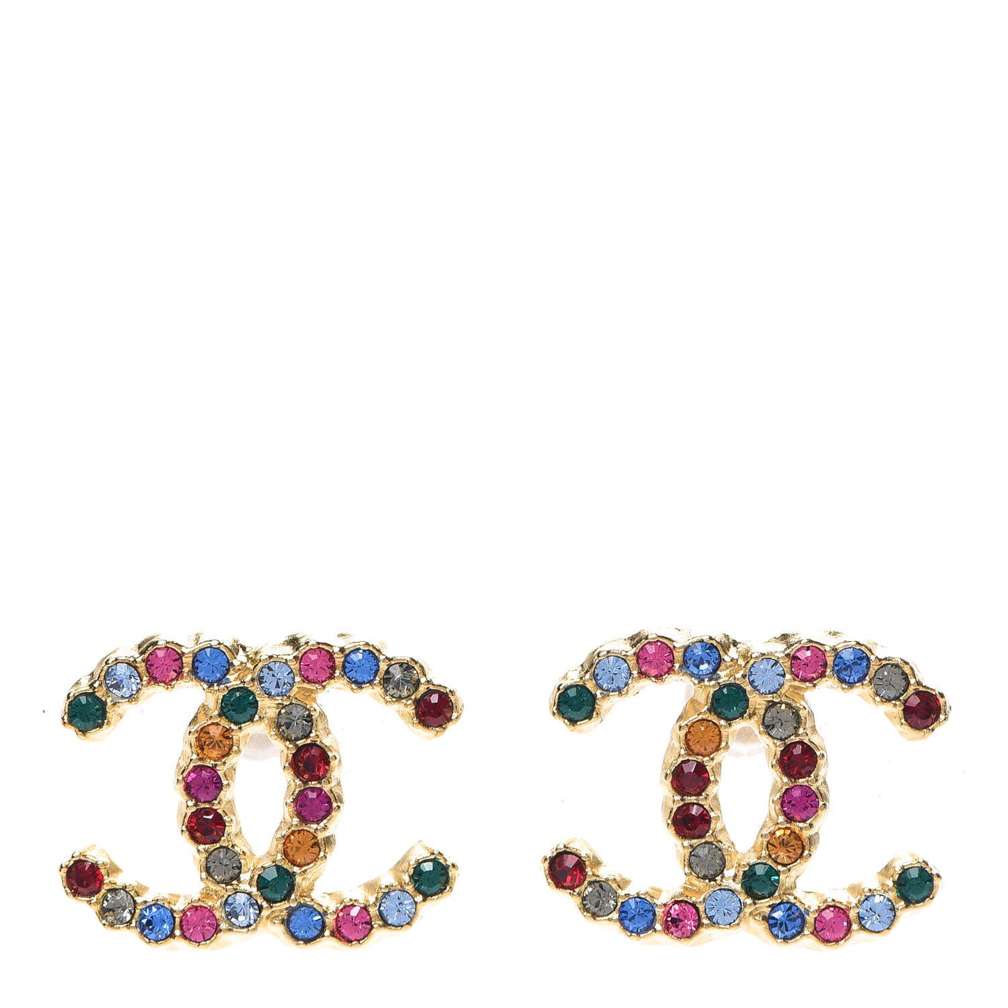 Crystal CC Earrings Gold Multicolor