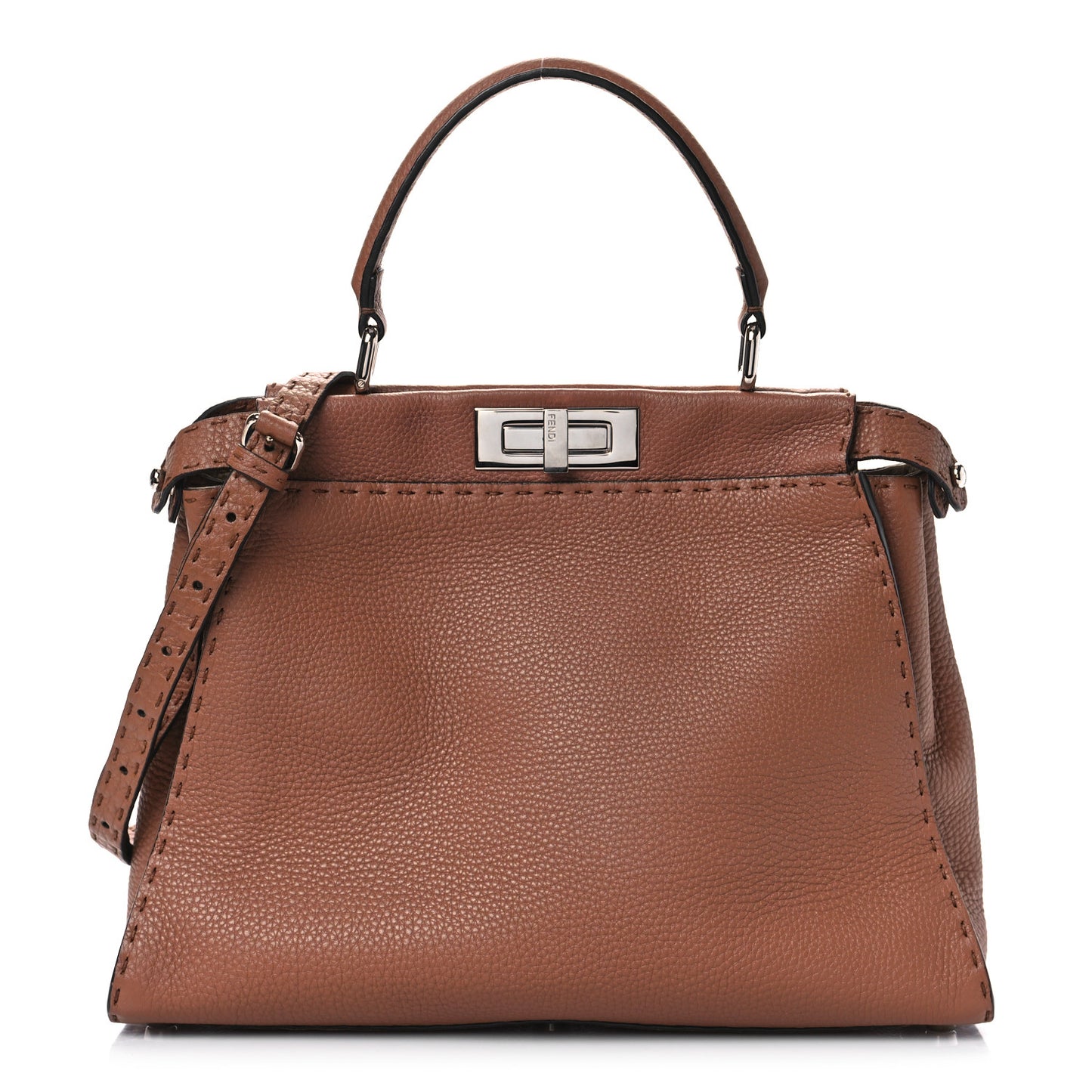 Cuoio Romano Selleria Bi-Color Medium Peekaboo Iconic Satchel Mou Deserto