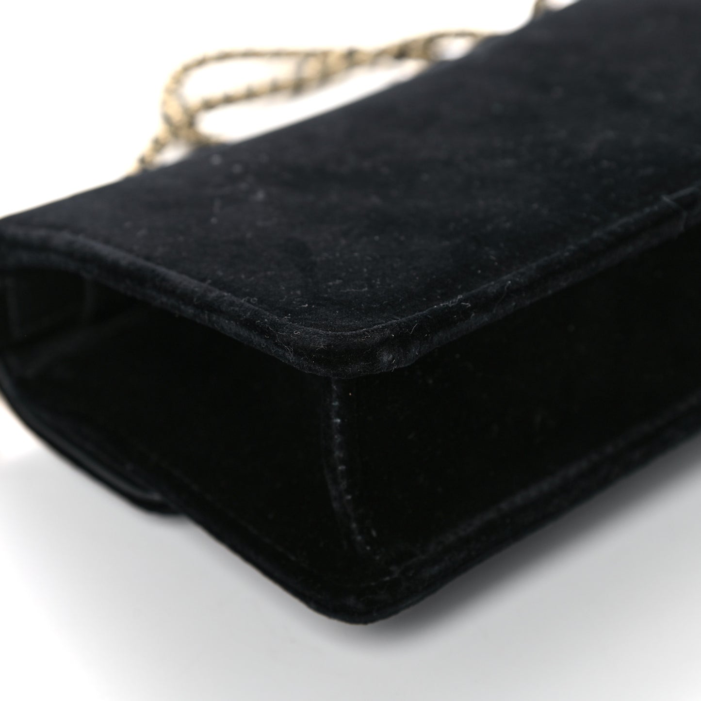 Velvet Crystal Square G Shoulder Bag Black