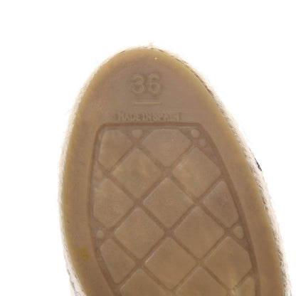 Chanel Iridescent Goatskin CC Espadrille Mules 36 Ivory Black 6 of 9