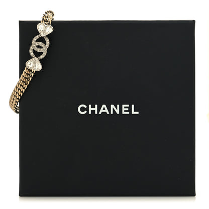 Chanel Crystal CC Heart Chain Bracelet Gold 6 of 6