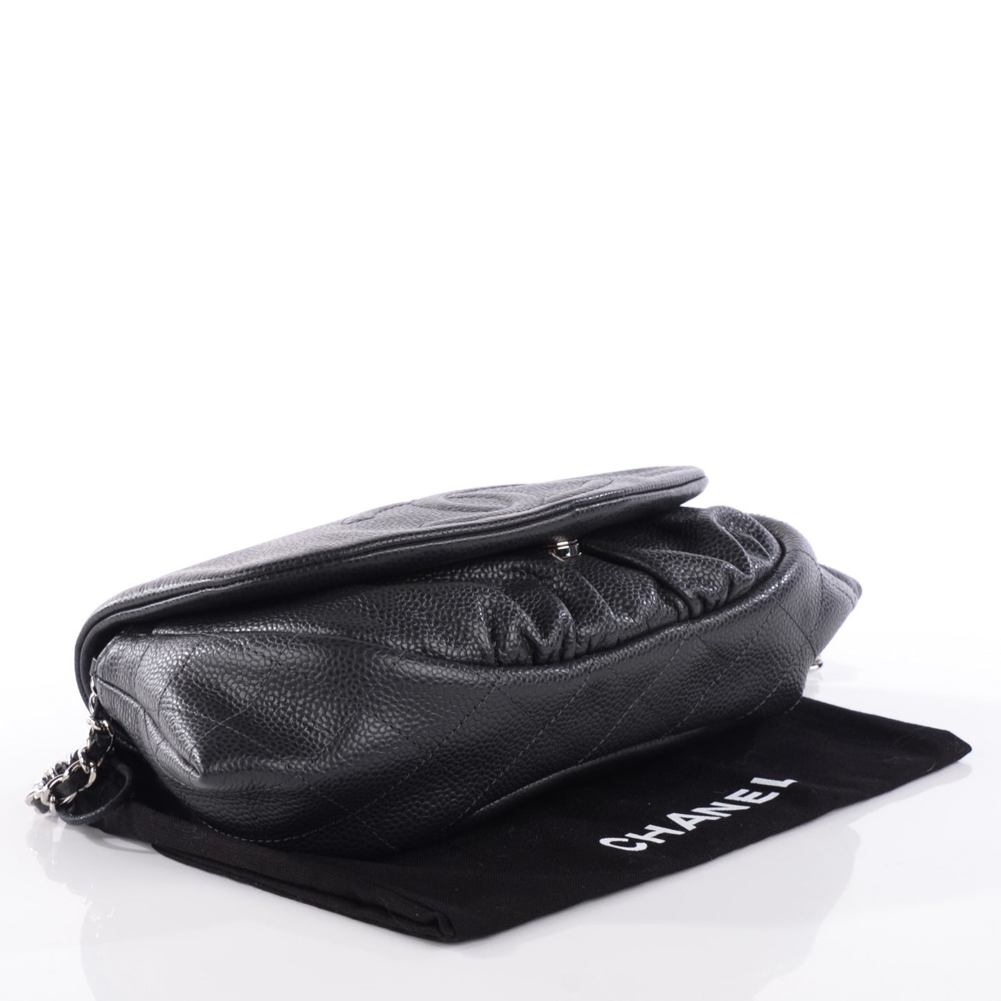 Caviar Half Moon Wallet on Chain WOC Dark Grey