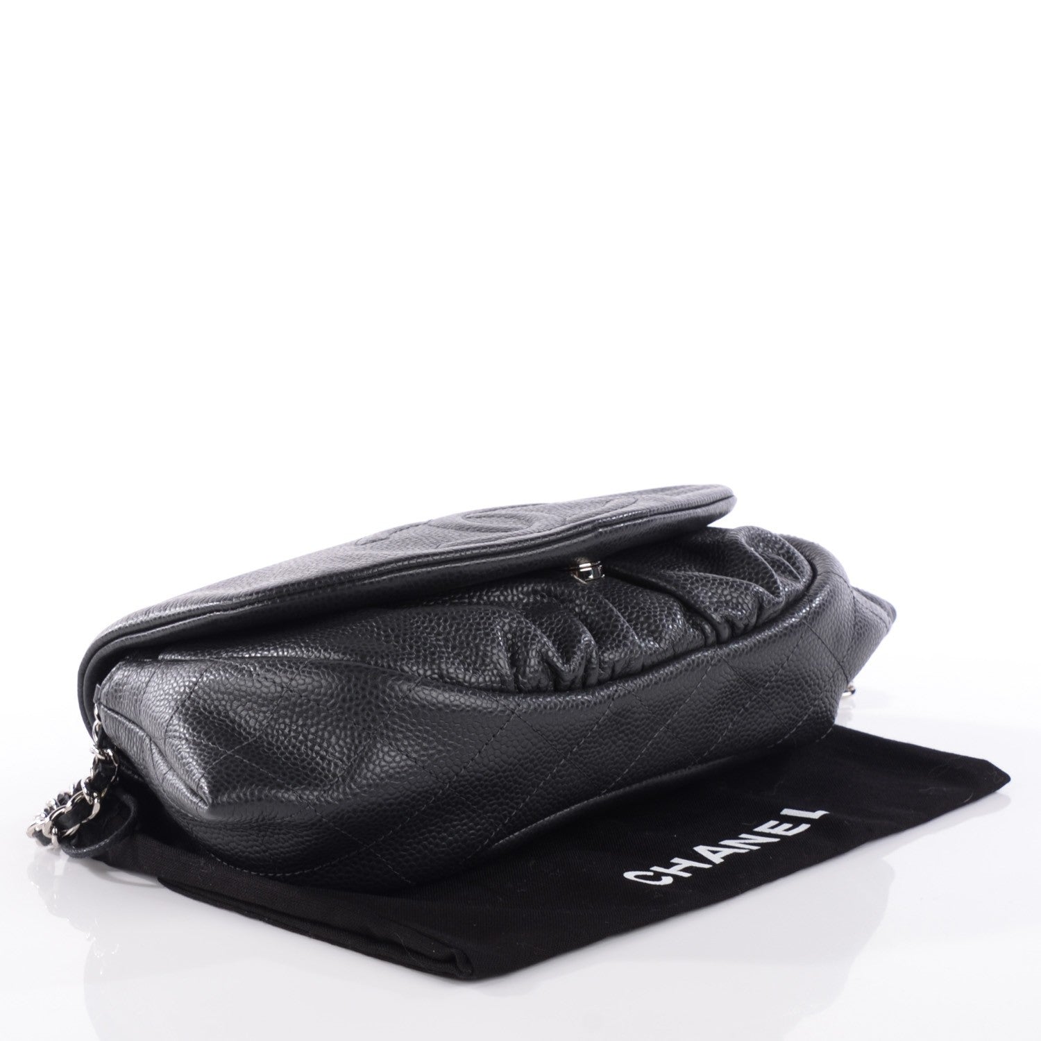Chanel Caviar Half Moon Wallet on Chain WOC Dark Grey 4 of 8