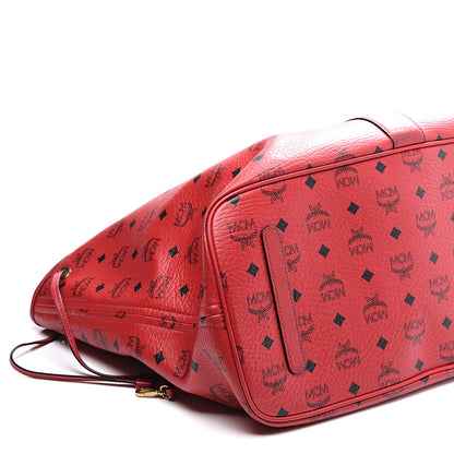 MCM Visetos Large Liz Reversible Shopper Tote Ruby Red 5 of 7