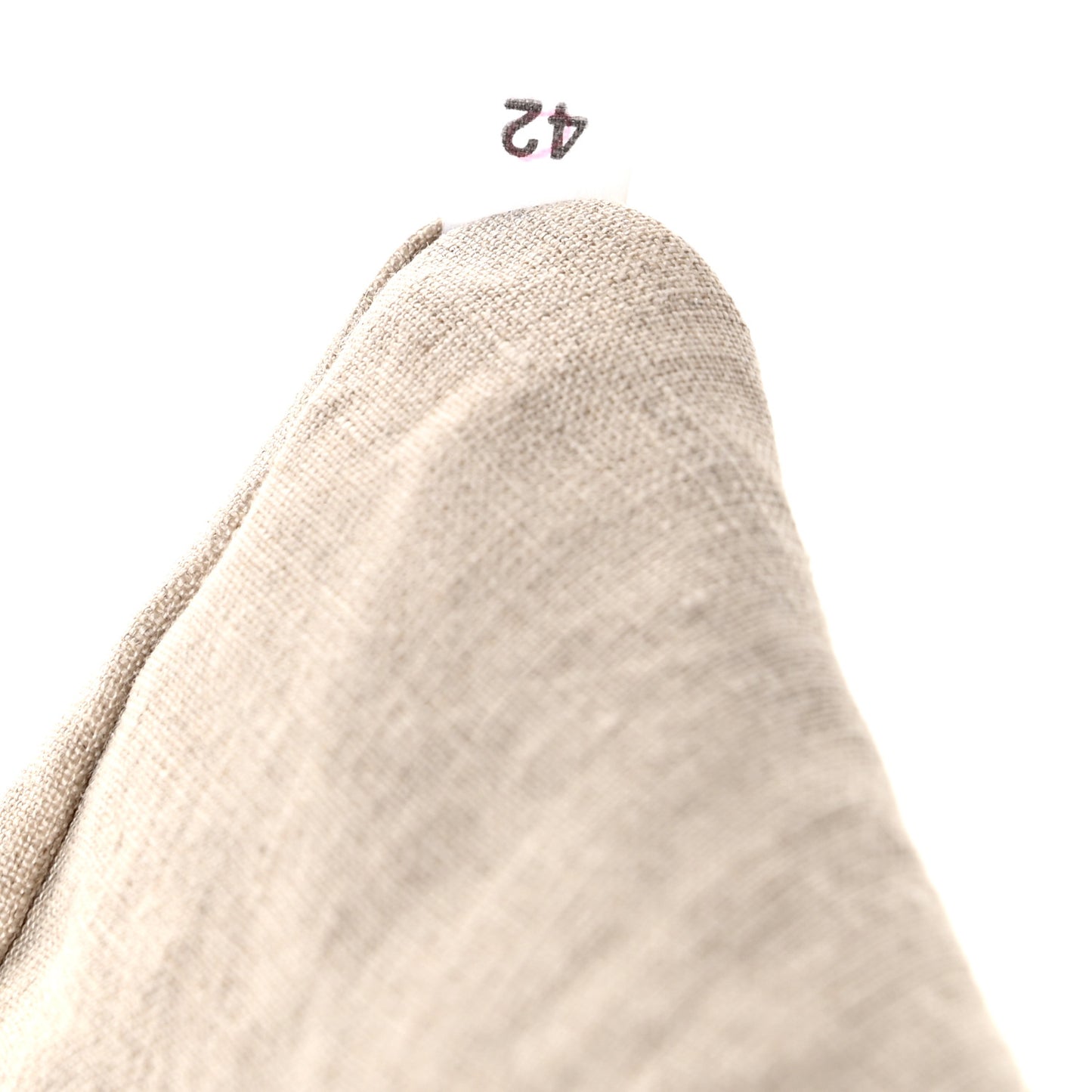 Canvas Drawstring Wristlet Pouch Beige Cognac