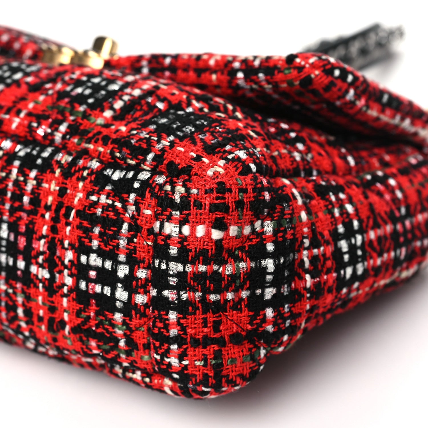 Chanel Tweed Quilted Medium Chanel 19 Flap Red Black 10 of 10