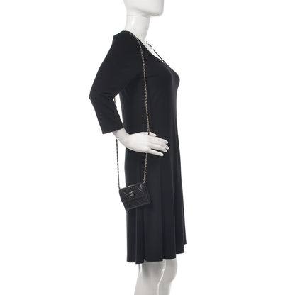 Chanel Lambskin Quilted Card Holder On Chain Black 2 of 9