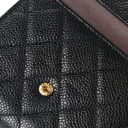 Chanel Caviar Quilted Compact Flap Wallet Black 9 of 10