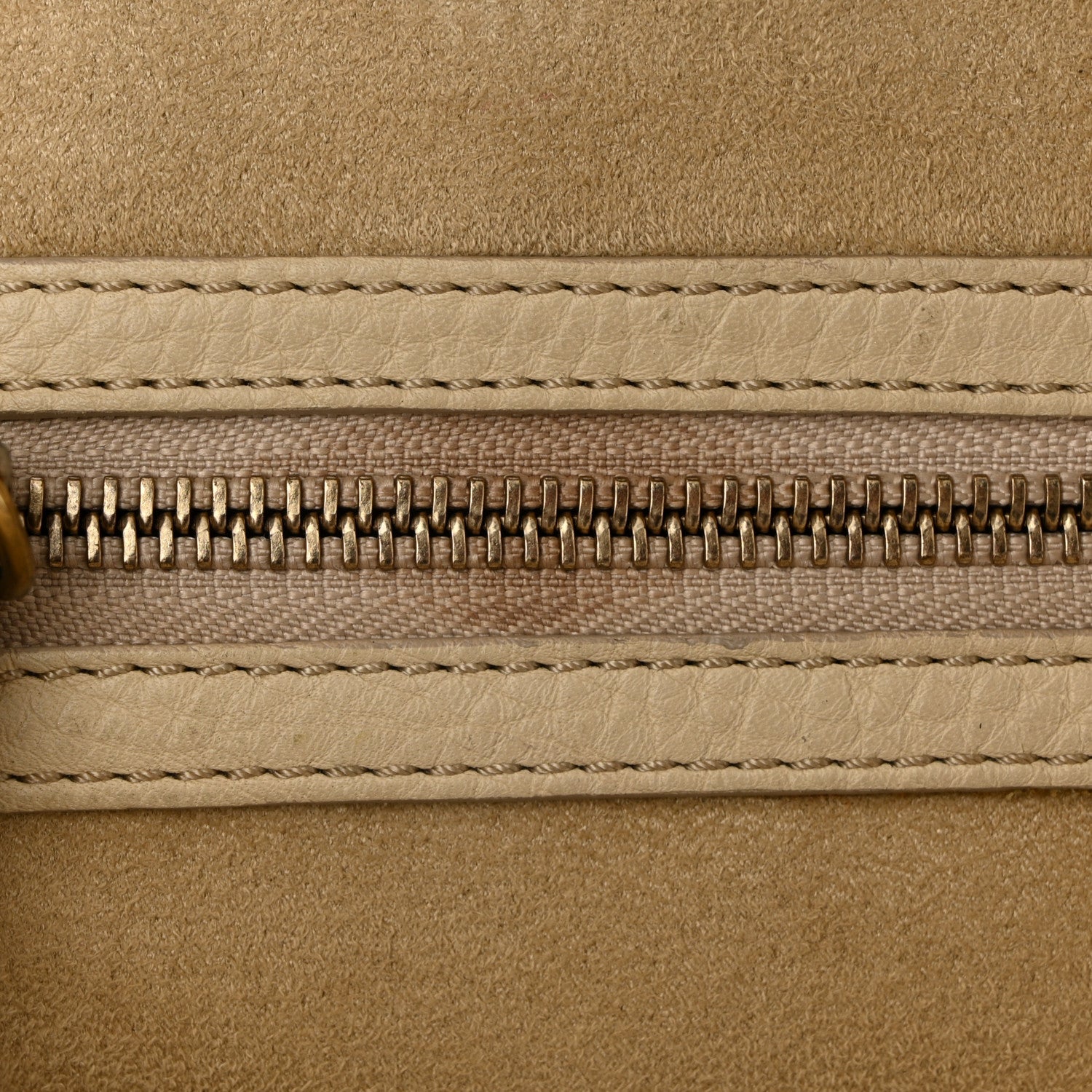 Celine Drummed Calfskin Mini Luggage Dune 12 of 14