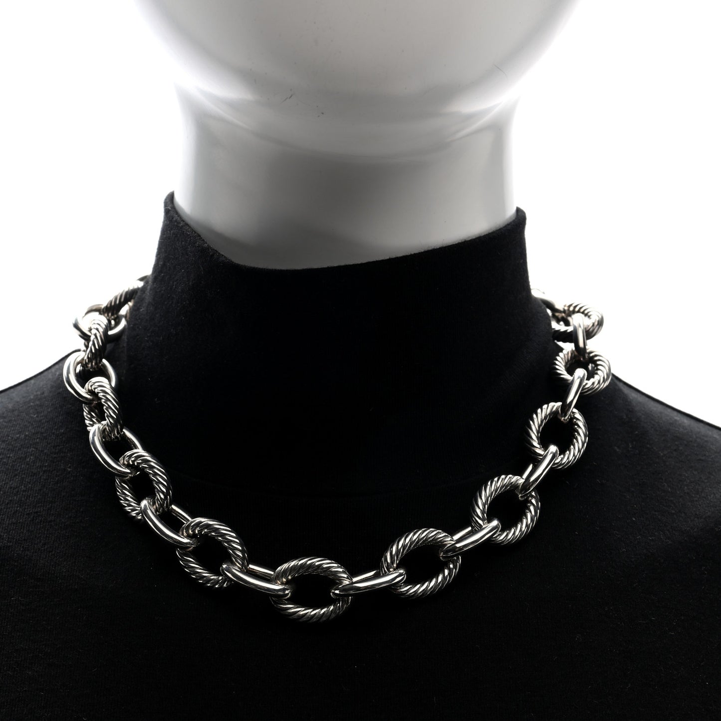 Sterling Silver 17mm Large Oval Link Necklace