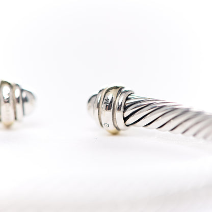 David Yurman Sterling Silver 18K Yellow Gold 4mm Cable Classics Bracelet 4 of 4
