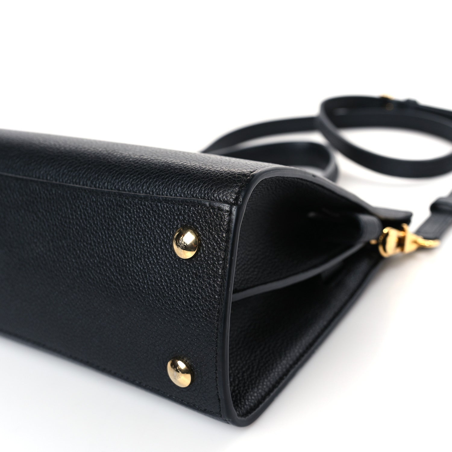 Burberry Grainy Calfskin Mini Two Handle Title Bag Black 8 of 9